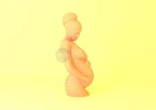 Pregnancy PDF Template, Low Poly, Paper Sculpture, DIY, Pepakura Pattern, Handmade, Papercraft, Lowpoly, Lowpoly Papercraft