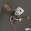 Funny Panda Papercraft, DIY Paper Sculpture, Wall Decor, Low Poly Papercraft