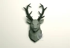 Deer Trophy Papercraft Low Poly Decoration, PDF Template, DIY Paper 3D CumulusCraft