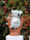 Koala 3d paper craft PDF, 3d paper craft koala, low poly 3d koala, koala on tree DIY origami decoration template