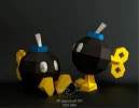 Bob-omb, DIY, Papercraft, PDF, Low Poly, 3D model, Craft, Paper, Mario, Retro Game, Nes, Snes, GBA, Gb, Room Decor Bob-omb, DIY, Papercraft, PDF, Low Poly, 3D model, Craft, Paper, Mario, Retro Game, Nes, Snes, GBA, Gb, Room Decor