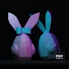 Easter Rabbit Papercraft Low Poly Decoration, PDF Template, DIY Paper 3D CumulusCraft