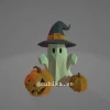 Little Ghost Papercraft Template | DIY 3D Wizard Hat Ghost Model | Halloween Decor with Pumpkins | Cute Printable Digital Gift