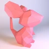 Little Mouse PDF Template, Low Poly, Paper Sculpture, DIY, Pepakura Pattern, Handmade, Papercraft, Lowpoly, Lowpoly Papercraft