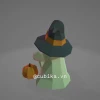 Little Ghost Papercraft Template | DIY 3D Wizard Hat Ghost Model | Halloween Decor with Pumpkins | Cute Printable Digital Gift