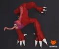 Nemesis Crawling Beast, Resident Evil Papercraft, PDF Template, DIY 3d Model, FanArt, Paper Sculpture, Low Poly, Pepakura Craft, Manualidad