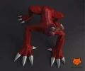 Nemesis Crawling Beast, Resident Evil Papercraft, PDF Template, DIY 3d Model, FanArt, Paper Sculpture, Low Poly, Pepakura Craft, Manualidad