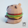 CAPYBURGER, Papercraft, Template, DIY, Paper, Low Poly, Cute, Kawaii, 3D Model, Pdf Low Poply, Kids Toy