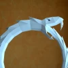 Ouroboros serpent model printable DIY PDF papercraft template, DIY Paper sculpture