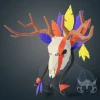 SKULL DEER MASK, Papercraft, Template, DIY, Paper, Low Poly, Holiday, 3D Model, Pdf Low Poply, October, Carnival, Halloween