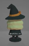 Cute Witch Papercraft Template | Halloween Low Poly 3D Paper Model Download
