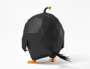 Bomb Angry Birds A4 PDF Template, 3D Paper Art, Low poly, Polygonal Paper Craft