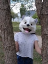 POMERANIAN DOG Mask DIY, Lowpoly Papercraft