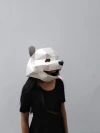 POMERANIAN DOG Mask DIY, Lowpoly Papercraft