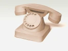 Retro Telephone 3D Decor Low poly Papercraft, DIY, PDF