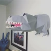 T-Rex 3D papercraft. With purchase you get PDF digital download files for this DIY paper sculpture.