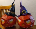 Pumpkin and Hat, Halloween, Papercraft, Home decoration, 3D, puzzle, DIY, Calabaza, Paper Sculpture, Low Poly, pumpkin.