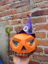 Pumpkin and Hat, Halloween, Papercraft, Home decoration, 3D, puzzle, DIY, Calabaza, Paper Sculpture, Low Poly, pumpkin.