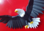 Low Poly Spread-Winged Eagle Papercraft Template | DIY 3D Geometric Bird Wall Sculpture | Freedom & Patriotic Decor