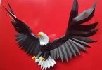 Low Poly Spread-Winged Eagle Papercraft Template | DIY 3D Geometric Bird Wall Sculpture | Freedom & Patriotic Decor