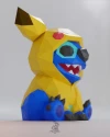 Pokemon Pikachu Cosplay Stitch Low Poly Papercraft
