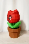 Cute Flower Tulip Low Poly Papercraft