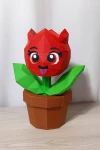 Cute Flower Tulip Low Poly Papercraft