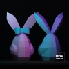 Easter Rabbit Papercraft Low Poly Decoration, PDF Template, DIY Paper 3D CumulusCraft