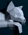 Cat Papercraft Low Poly Decoration, PDF Template, DIY Paper 3D CumulusCraft