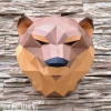 Low Poly Bear Head Papercraft PDF Template - 3D Wall Trophy DIY Kit - Modern Geometric Wildlife Decor
