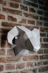 Low Poly Ram Head Papercraft Template | DIY 3D Geometric Mountain Goat Wall Sculpture | Strength & Zodiac Decor