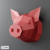 Pig Trophy Papercraft, DIY Wall Decor, Low Poly Papercraft