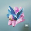 Bunny Butterfly Unicorn, Chimera Rabbit Papercraft Low Poly Decoration, PDF Template, DIY Paper 3D CumulusCraft