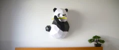 Panda holding Bamboo Papercraft, Lowpoly Papercraft, Fovea - Papercraft - Nonitt