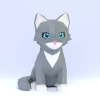 Low Poly Seated Kitten Papercraft Template | DIY 3D Geometric Cat Sculpture | Home Decor
