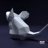 Mouse Papercraft Low Poly Decoration, PDF Template, DIY Paper 3D CumulusCraft