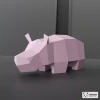 Hippo Papercraft Paper Sculpture, Low Poly Papercraft