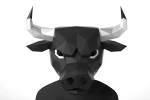 Chicago Bull Mask, PDF Template, Polygonal Paper Art, Paper craft pdf, Papermask Low poly, 3d mask, Costume diy, Origami, PDF