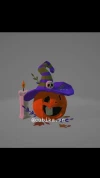 Witch Hat Pumpkin Papercraft Template | DIY 3D Low Poly Carved Pumpkin & Candle Decor | Spooky Halloween Centerpiece