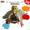 Rengoku Kyoujurou - Kimetsu no Yaiba Papercraft PDF Template For office, Room, Decor, DIY gift for friends, family, Low poly Paper, Paper Craft 3D kit by J3Du