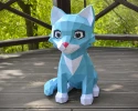 Low Poly Seated Kitten Papercraft Template | DIY 3D Geometric Cat Sculpture | Home Decor