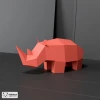 Rhinoceros Papercraft, Rhino Paper Sculpture, 3D Origami, Low Poly Papercraft