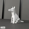 Dog Papercraft, 3D Paper Sculpture, Low Poly Papercraft