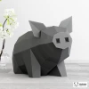 Piggy Papercraft, Sitting Pig Home Decor, Low Poly Papercraft