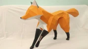 Fox Running PDF Template, Low Poly, Paper Sculpture, DIY, Pepakura Pattern, Handmade, Papercraft, Lowpoly, Lowpoly Papercraft