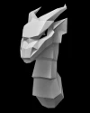 Water Dragon Wall Papercraft Template - Low Poly, Pepakura PDF, DIY Handmade, Home Decoration, Creative Gifts