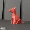 Dog Papercraft, 3D Paper Sculpture, Low Poly Papercraft