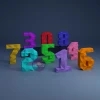 Polygonal Numbers ,Polygonal Digits PDF Template, Low Poly, Paper Sculpture, DIY, Pepakura Pattern, Handmade, Papercraft, Lowpoly, Lowpoly Papercraft