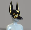 Anubis Mask Papercraft, Lowpoly, Low poly Papercraft