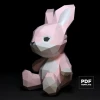 Rabbit Papercraft Low Poly Decoration, PDF Template, DIY Paper 3D CumulusCraft